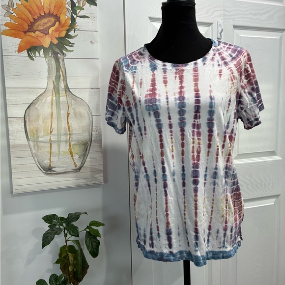 Mystree Tops - Mystree Multicolor Tie-Dye Short Sleeve Tee